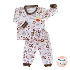 Baju Bayi Set Celana Oblong Panjang 3-15 Bulan Motif Roar Lucu Bahan Nyaman dan Lembut