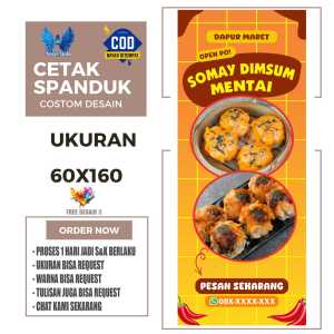 Cetak Spanduk Banner SIOMAY DIMSUM MENTAI Costom Desain