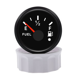 Fuel Gauge 7 Color LED Fuel Tank Level Gauge with Alarm Light 0-190Ohm + 100~500mm Fuel Float Sensor for Marine Car RV Camper Yacht