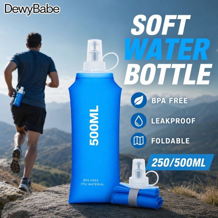 Hyration Backpack Soft Flask Water Bottle Foldable TPU Leakproof Hydration Pack Running ...