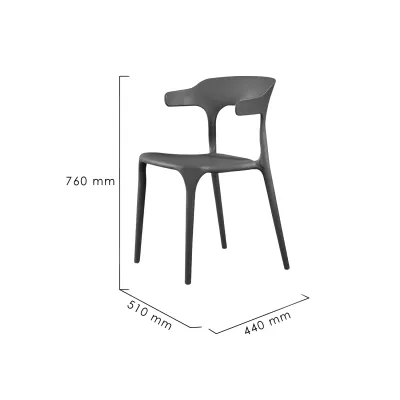 KitchenZ Designer Chair with Comfort Armrest and Backrest-HMZ-DC-A363