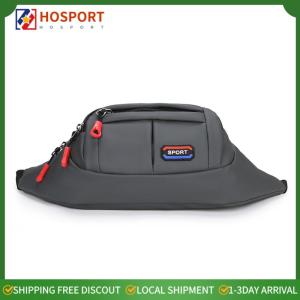 【HOSPORT】Men Women Crossbody Bag with 4-Zipper Pockets Fashion Waist Pack with Adjustable Strap for Travel Hiking Running