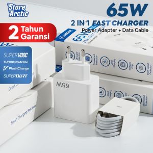 Migoz Set Charger Smartphone 65W Micro dan Type C Fully Compatible Fast Charging Android Support SUPERVooc SuperDart Quick Charge 5.0 Oppo Xiaomi Redmi Realme