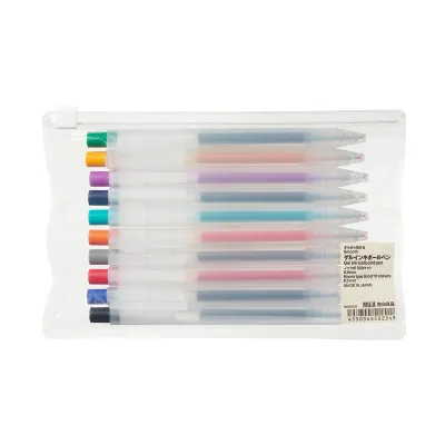 ปากกาเจล MUJI แบบกด ขนาดหัว 0.5 MM เซ็ต 10 สี