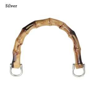 HELUVK DIY พร้อมหัวเข็มขัด ที่จับกล่องของขวัญ กระเป๋าไม้ไผ่ สายสะพายกระเป๋า ถอดออกได้ กระเป๋าถือหูหิ้ว