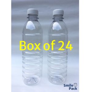 PET Plastic Bottle with Caps 500 ml - BOX of 24 pcs for Juice Dishwashing Liquid Water etc