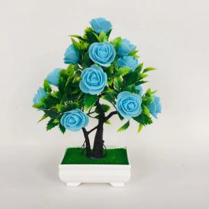 Sampai7an PBP134 / Pot Bunga Mawar Plastik Tanaman Artificial Hiasan Rumah Kantor Ruangan Indoor Outdoor Ornamen Buatan Rose Flower Cantik / COD