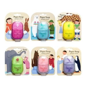 50pcs Paper Soap Scented Slice Sheet Disposable Outdoor Camping Travel Scented Foaming Soap Tablets