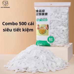 Túi 500 màng bọc thực phẩm treo tường dạng rút chất liệu PE an toàn tiện lợi có chun co dãn siêu dai