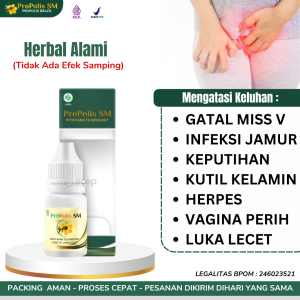 Propolis sm Obat Gatal Miss V Infeksi Jamur Keputihan Kutil Kelamin Herpes Vagina Perih Luka Lecet