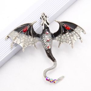 2024 Creative Simulation Dragon Colorful Hand Drawn Metal Brooch for Women Men Stylish Lapel Pins Jewelry Accessories Gift 1PC