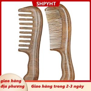 [COD] SHPYHT Giao hàng địa phương Gỗ đàn hương tự nhiên Tóc Lược chống tĩnh điện bằng gỗ Lược massager dài răng rộng detangle gỗ đàn hương lược chăm sóc tóc hộ gia đình Quà Tặng