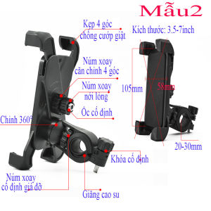 Gía Để Điện Thoại Gía Kẹp Điện Thoại Gắn Xe Máy Xe Điện 4 Góc chống Rung Lắc Khi Đi Xe