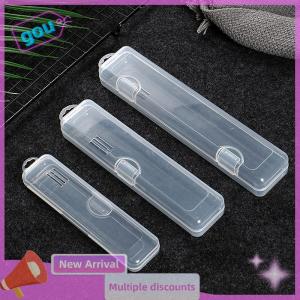 gou แปรงแต่งหน้าแบบพกพาเครื่องเขียนดินสอเขียนคิ้วตะเกียบโปร่งใสพร้อมฝากล่องเก็บของอุปกรณ์ครัว