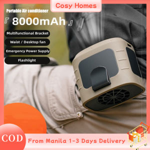 Waist Fan USB Air Conditioning 8000mAh Rechargeable Portable Hanging Neck Mini Electric Cooling Hand-Held Fans For Outdoor Sports