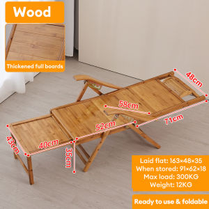 CHENGJIA Bamboo Lazy Chair Kerusi Lipat Bearing 250KG Foldable Chair Kerusi Malas Elderly Chair 折叠椅