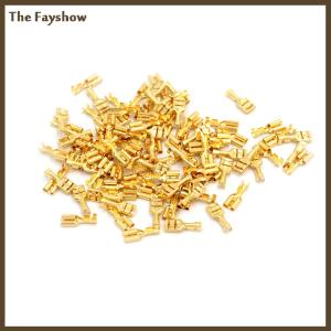 [The Fayshow] 100 Pcs 6.3mm Brass Car Speaker Female Spade Terminal Wire Connector