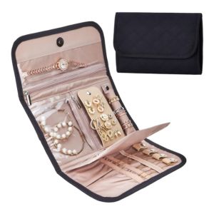 RANZH Fashion Foldable Jewelry Organizer Portable Soft Jewelry Display Case Fashion Delicate Travel Jewelry Storage Bag Jewelry Storage