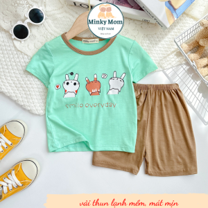 Bộ Quần Áo Trẻ Em Vải Thun Lạnh NATUCO Mềm Mát Mịn Thiết Kế Mới Hiện Đại Cho Bé 0-8 Tuổi Mặc Đi Chơi Đi Học TN-IN159