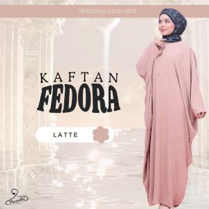 KAFTAN FEDORA IRONLESS | KAIN ORGANIC CEY CREPE PREMIUM | BF FRIENDLY & FREE SIZE BAJU MUSLIMAH