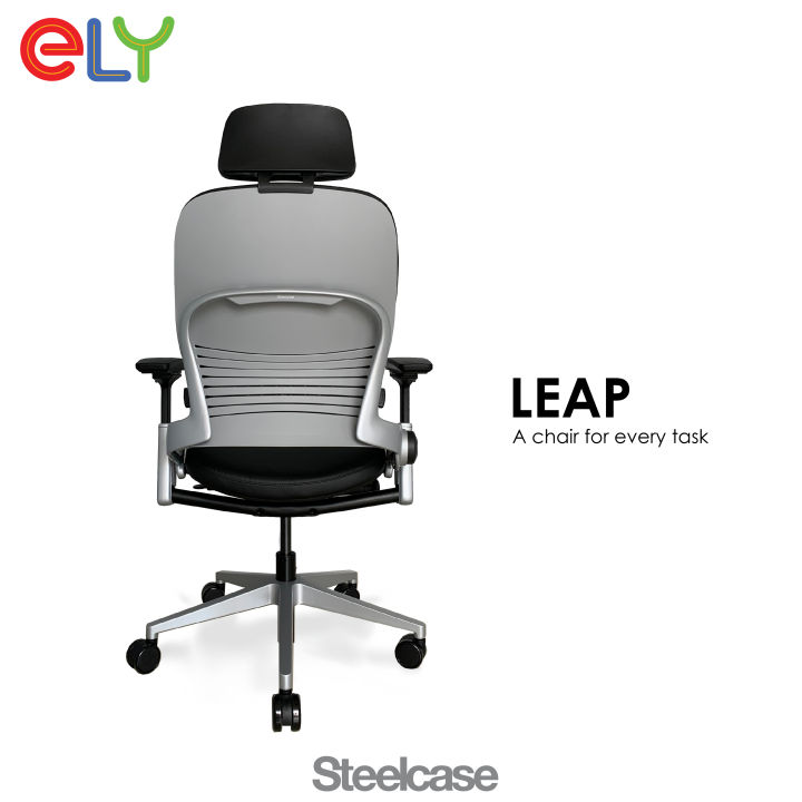 ELY Steelcase Leap High Back Leather / Office chair / Ergonomic Chair