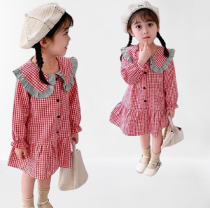 Pakaian Anak Perempuan 3-5 Tahun Baju Modis Cantik Dress Anak Caca Kotak Kid