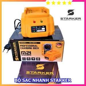 Sạc pin máy khoan sạc máy bulong 21V sạc nhanh tự ngắt chân pin phổ thông STARKER công nghệ Đức