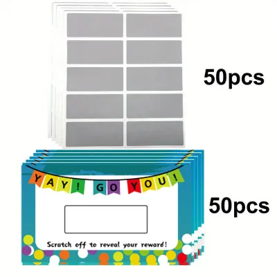 50 Pcs Scratch Card DIY Lucky Draw Suprise Reward Card Scratch off card 50 Keping Kad Gores DIY Cabutan Bertuah