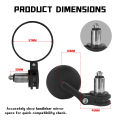 Universal Motorcycle handle end circular mirror Rear View Mirror Cafe Racer Bar End Side Mirrors For Benelli Leoncino 500 250 BJ500 KTM DUKE BMW SUZUK GSX-R750 Honda Rebel500 cm300 cmx500 etc. 