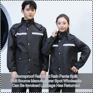 Waterproof Clothing Continuous Waterproofing Thickening Rain Pants Set Double Brim High Brightness Warning