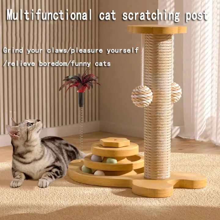 Wooden Cat Scratching Post Cat Climbing Post Cat Scratcher Board