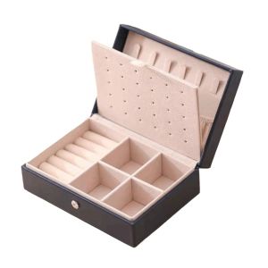 SWEET Large Capacity Jewelry Boxes Portable PU Leather Necklace Ring Earrings Organizer New High Quality Jewelry Display Case Women