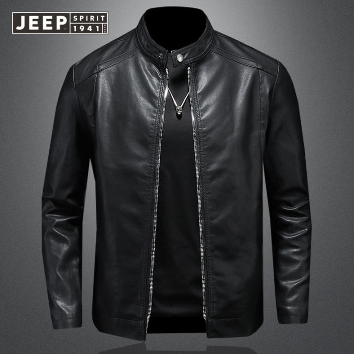 JEEP SPIRIT Vintage Soft Leather Clothes Men s Motorcycle Jacket Leather Jacket Men s Fashionable 2023 Handsome Leather Jacket Men s Jacket Autumn American Style Lazada