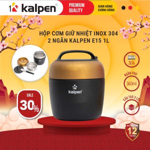 Hộp cơm giữ nhiệt Inox 304 2 ngăn Kalpen E15 1L hàng chính hãng