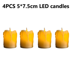 2 Pairs Electric Candles/Battery-powered LED candle/Flickering Flameless Candle Lamp for your Home Altars and Decor