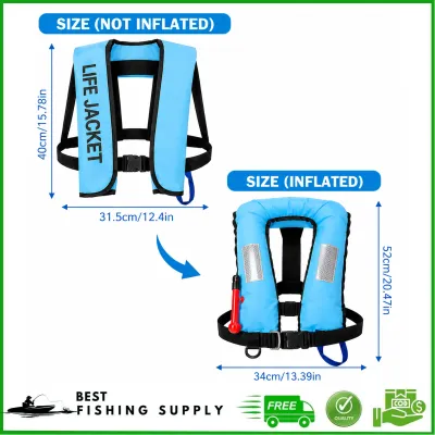 Inflatable Life Jacket Adult Life Vest Manual Water Sports Swimming Fishing Survival Jacket