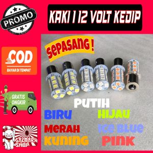SEPASANG Lampu LED Sen Mobil Lampu Mundur Kaki 1 12 Volt 12v Kedip Strobo Flash lampu Atret