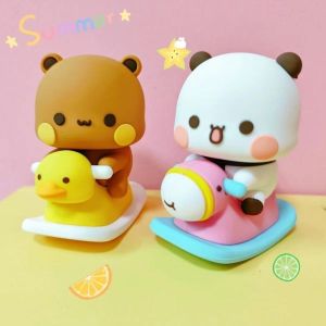 Cute Cartoon Shaking Bear Anime Figure Model Car Dashboard Ornaments Doll Decorations Toy Kids Gifts Car Accessories