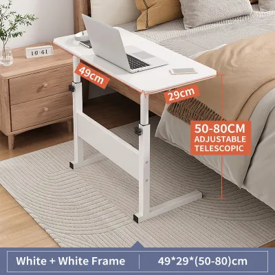 Height Adjustable Laptop Table Mobile Side Table Mobile Laptop Desk Home Office Desk Bed Table With Wheels