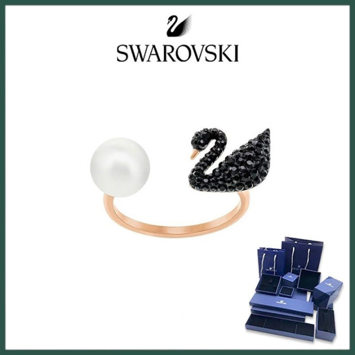 Hàng sẵn có Swarovski biểu tượng thiên nga đen trang sức nhẫn hở Ngọc ...