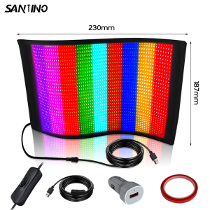 SANTINO LED DISPLAY SIGNBOARD Matrix Pixel Panel Bluetooth APP USB 5V Flexible Addressable RGB Pattern Graffiti Scrolling Text