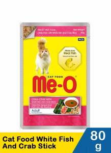 me-o cat food otak-otak white fish crab stick 80g makanan basah kucing snack kucing