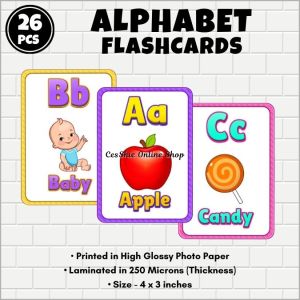 ALPHABET FLASHCARDS FOR KIDS | LAMINATED EDUCATIONAL ABC ALPHABET FLASHCARDS FOR EARLY TEACHING