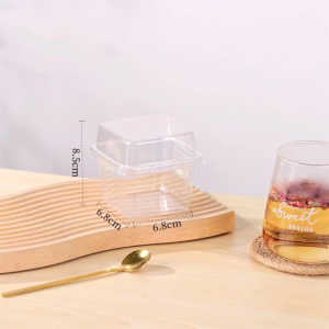 50Pcs High Lid Disposable Mousse Dessert Box With Lid Clear plastic cup for Salads Desserts -Thick