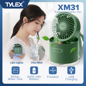 TYLEX XM31 Multi-Function Foldable Air Humidifier Electric Mini Fan 300mL 2000mAh 5.5W Air Cooling Mist USB Charging