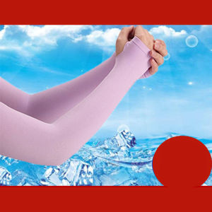 แขนกันแดดผ้าไหมน้ำแข็งฤดูร้อน เสื้อแขนแขนไร้รอยต่อสําหรับขี่และขับรถกลางแจ้ง