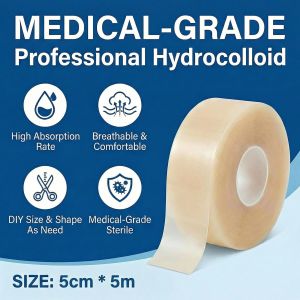 Tt Grade Hydrocolloid Sheet Roll – Cut-to-Fit Dressing for Wound Care & Acne/Pimple Treatment