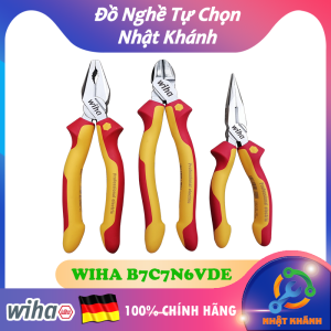 Combo 3 Kìm/ Bộ 3 Kìm Bằng Cắt Nhọn Cách Điện 1000 Volt Wiha B7C7N6VDE - Nhật Khánh HCM [chính hãng Đức/Germany]