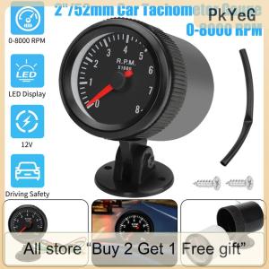 [COD] PkYeG Tool 2 52mm Car Meter Tachometer RPM Gauge 0-8000RPM Analog Black Case With White LED For 1-8 Cylinders Gasoline Car