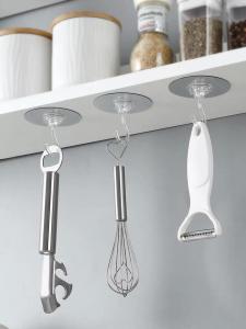 360 Degree PVC Hook PP ABS Heavy Duty Sticker Self Adhesive Tile Mosaic Mirror Glass DIY Rotatable Multi Direction Space Saver Swivel